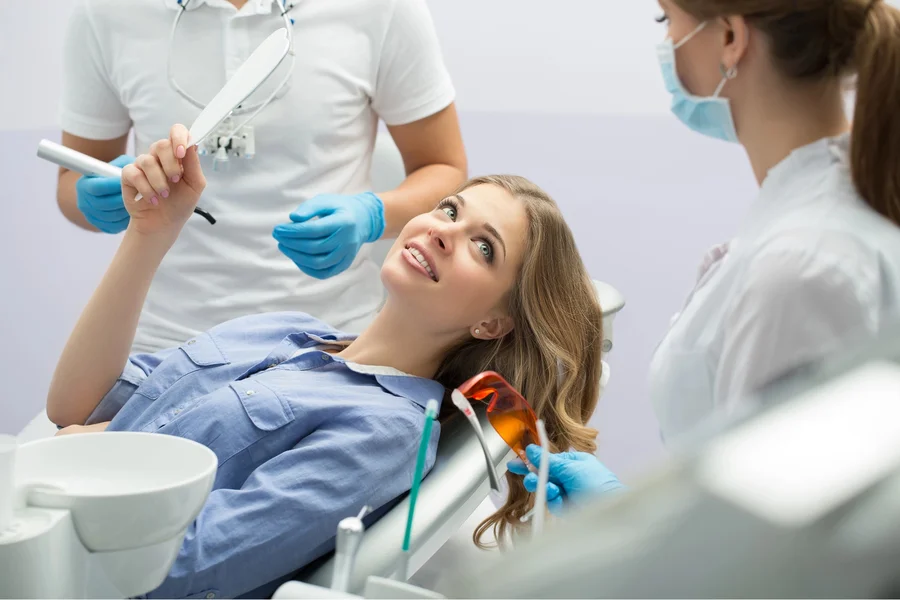 waxhaw-dentist-near-me-patient-reviewing-smile-with-dentist